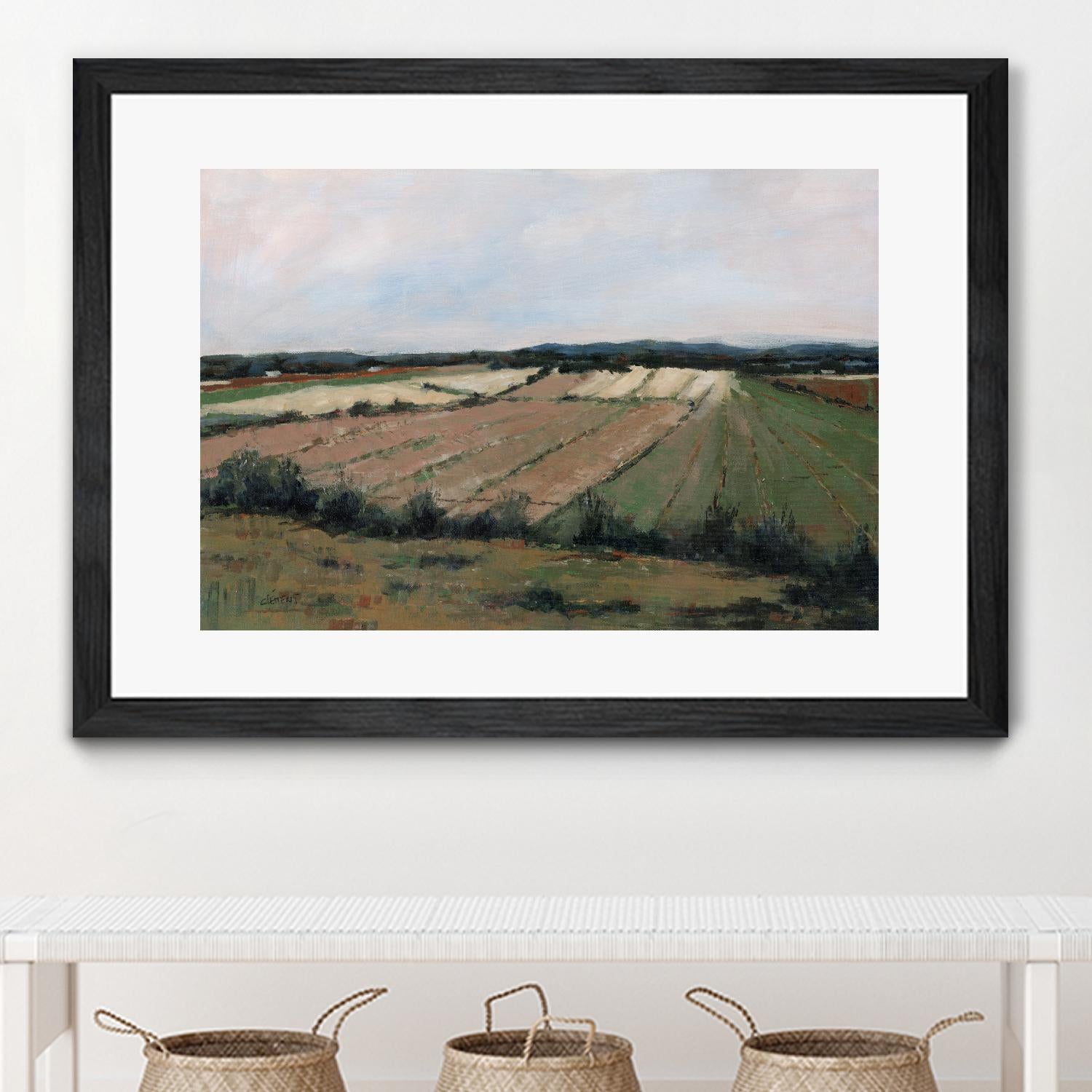 Terres cultivées by Jacques Clément on GIANT ART - beige landscape artistes du québec