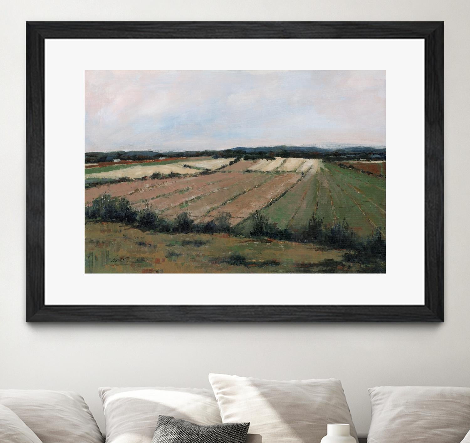 Terres cultivées by Jacques Clément on GIANT ART - beige landscape artistes du québec