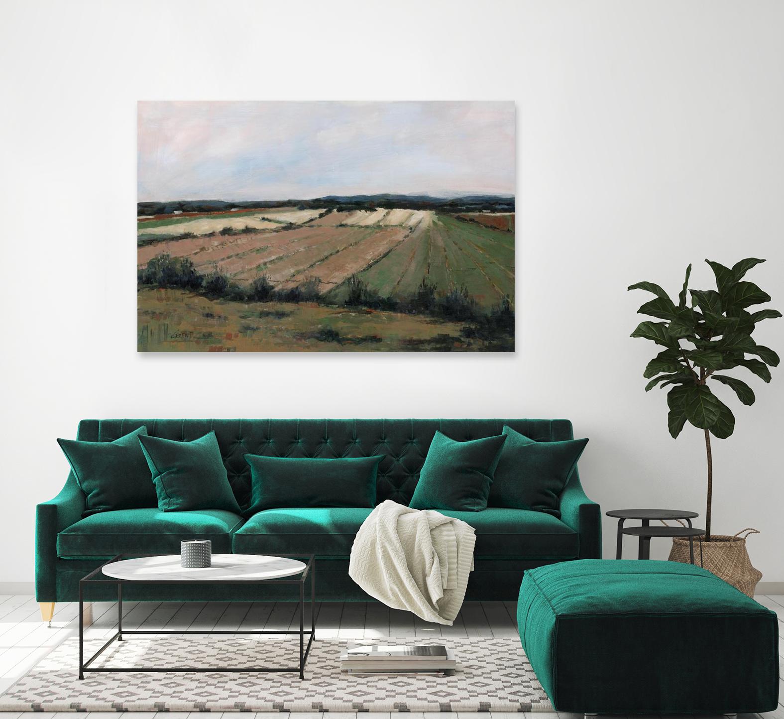 Terres cultivées by Jacques Clément on GIANT ART - beige landscape artistes du québec