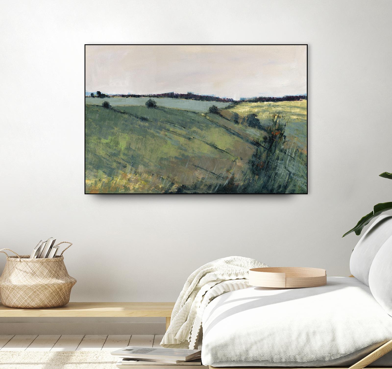 Paysage contemporain-2 by Jacques Clément on GIANT ART - green landscape