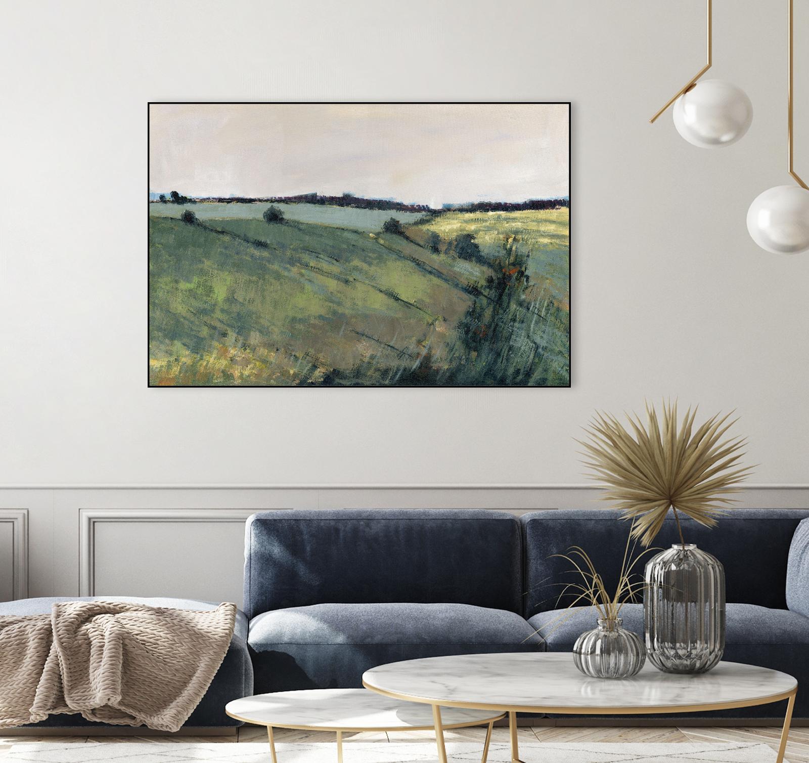 Paysage contemporain-2 by Jacques Clément on GIANT ART - green landscape