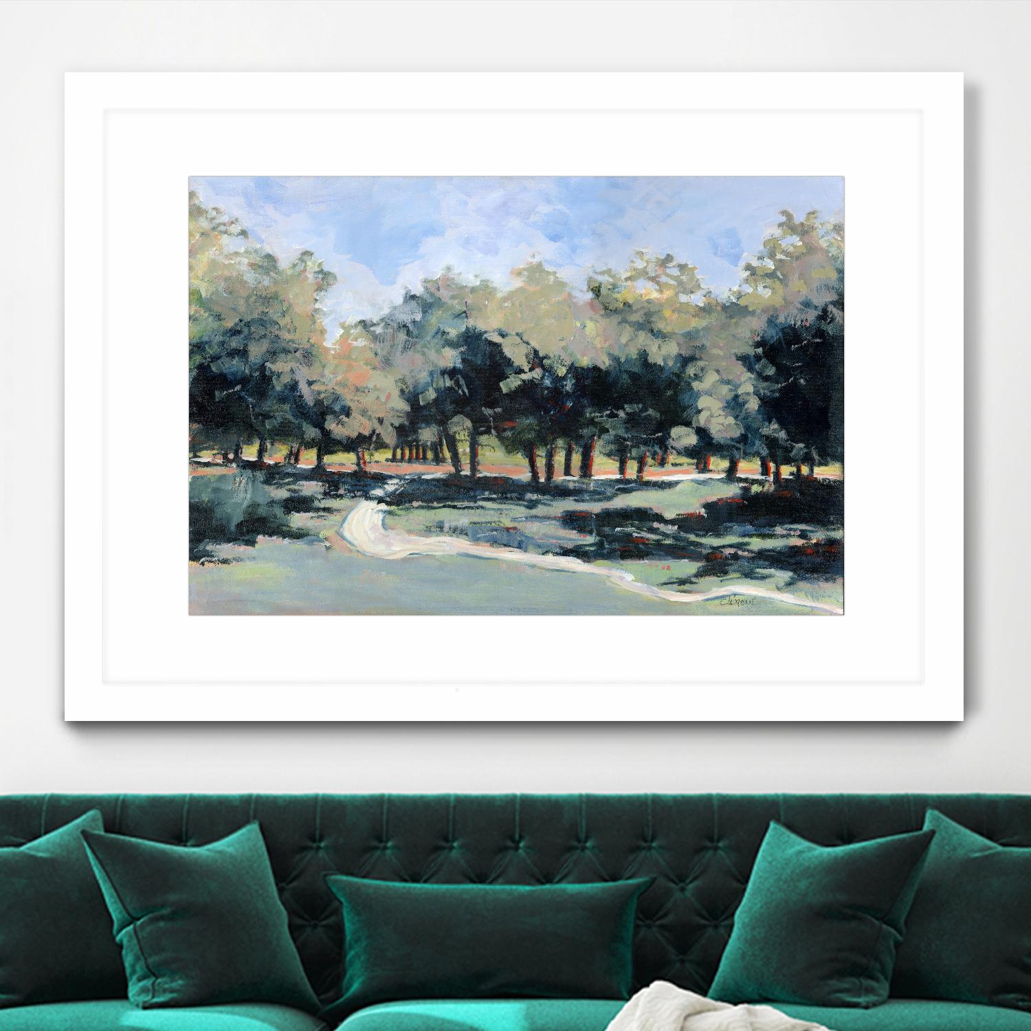 Road in the wood by Jacques Clément on GIANT ART - green landscape forest