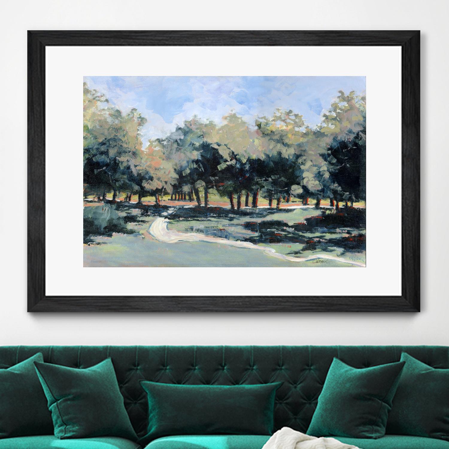 Road in the wood by Jacques Clément on GIANT ART - green landscape forest