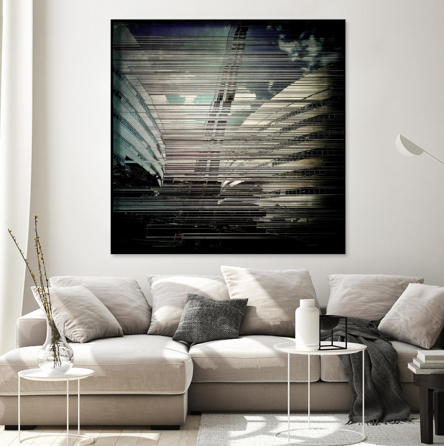 Urban Distrotion IV by Jean-François Dupuis on GIANT ART - white city scene vibration