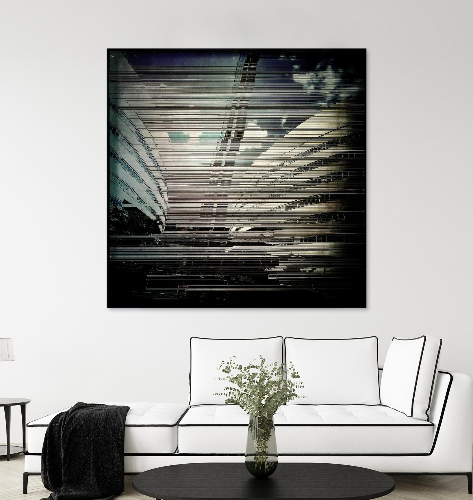 Urban Distrotion IV by Jean-François Dupuis on GIANT ART - white city scene vibration