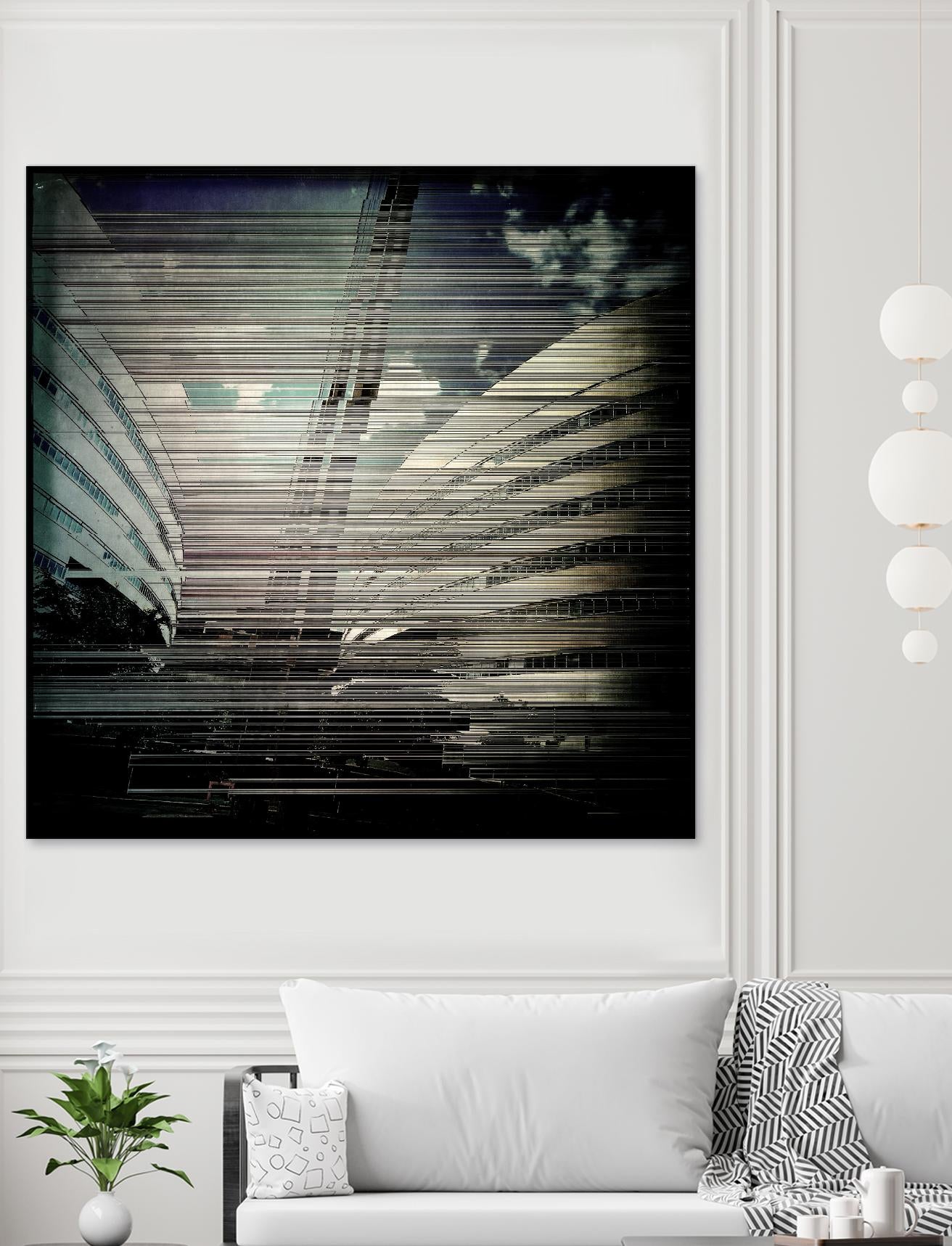 Urban Distrotion IV by Jean-François Dupuis on GIANT ART - white city scene vibration