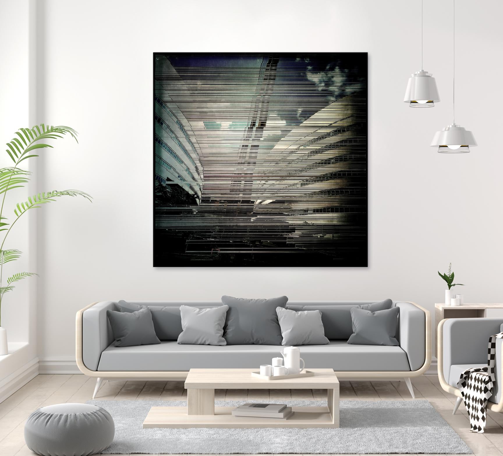 Urban Distrotion IV by Jean-François Dupuis on GIANT ART - white city scene vibration