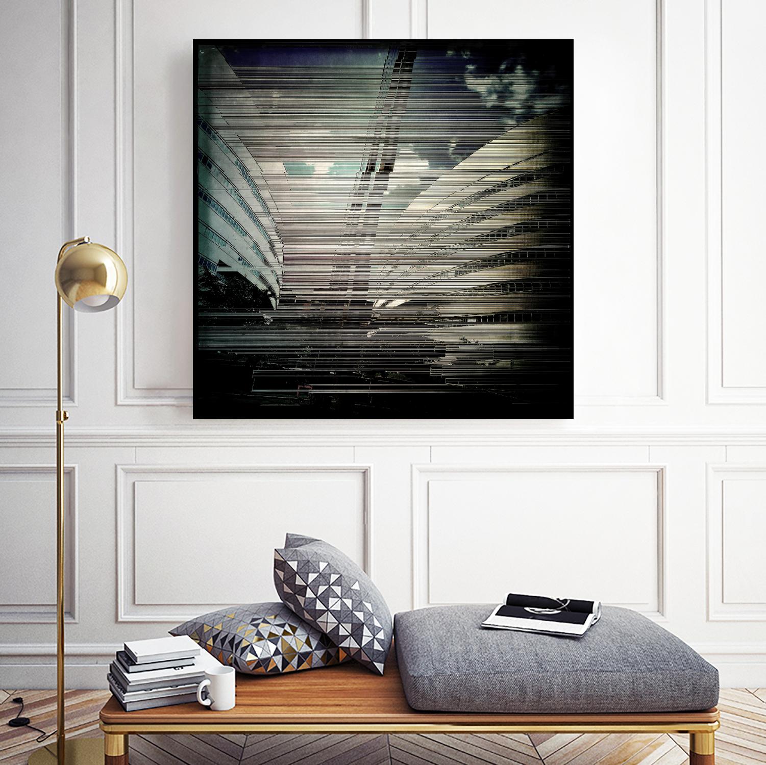 Urban Distrotion IV by Jean-François Dupuis on GIANT ART - white city scene vibration