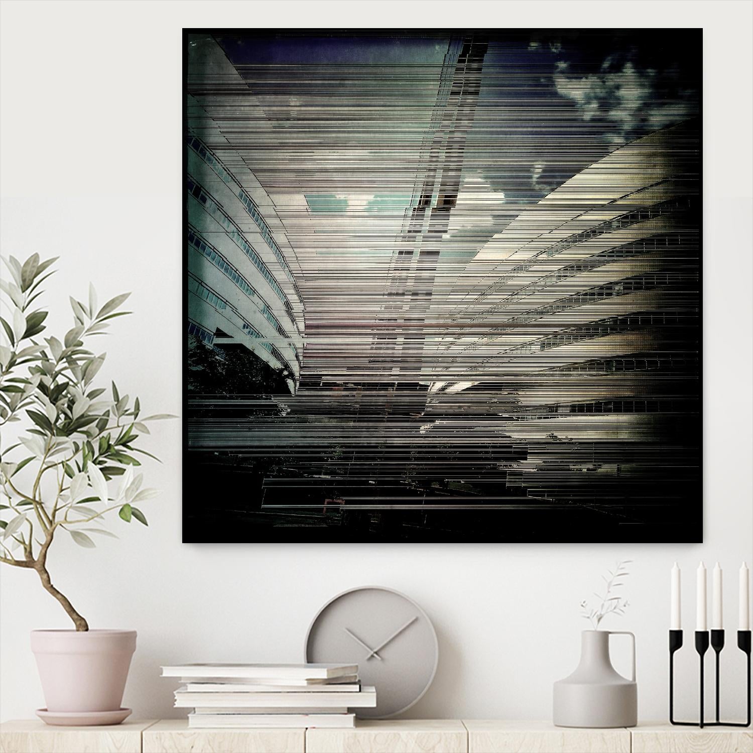 Urban Distrotion IV by Jean-François Dupuis on GIANT ART - white city scene vibration