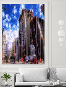 Urban Distortion V by Jean-François Dupuis on GIANT ART - blue city scene rue