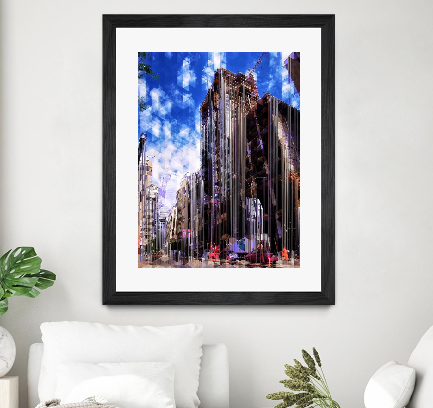 Urban Distortion V by Jean-François Dupuis on GIANT ART - blue city scene rue