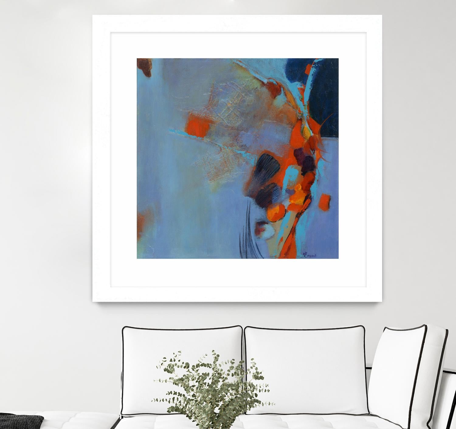 Pas De Mot by Huguette Lagacé on GIANT ART - orange abstract