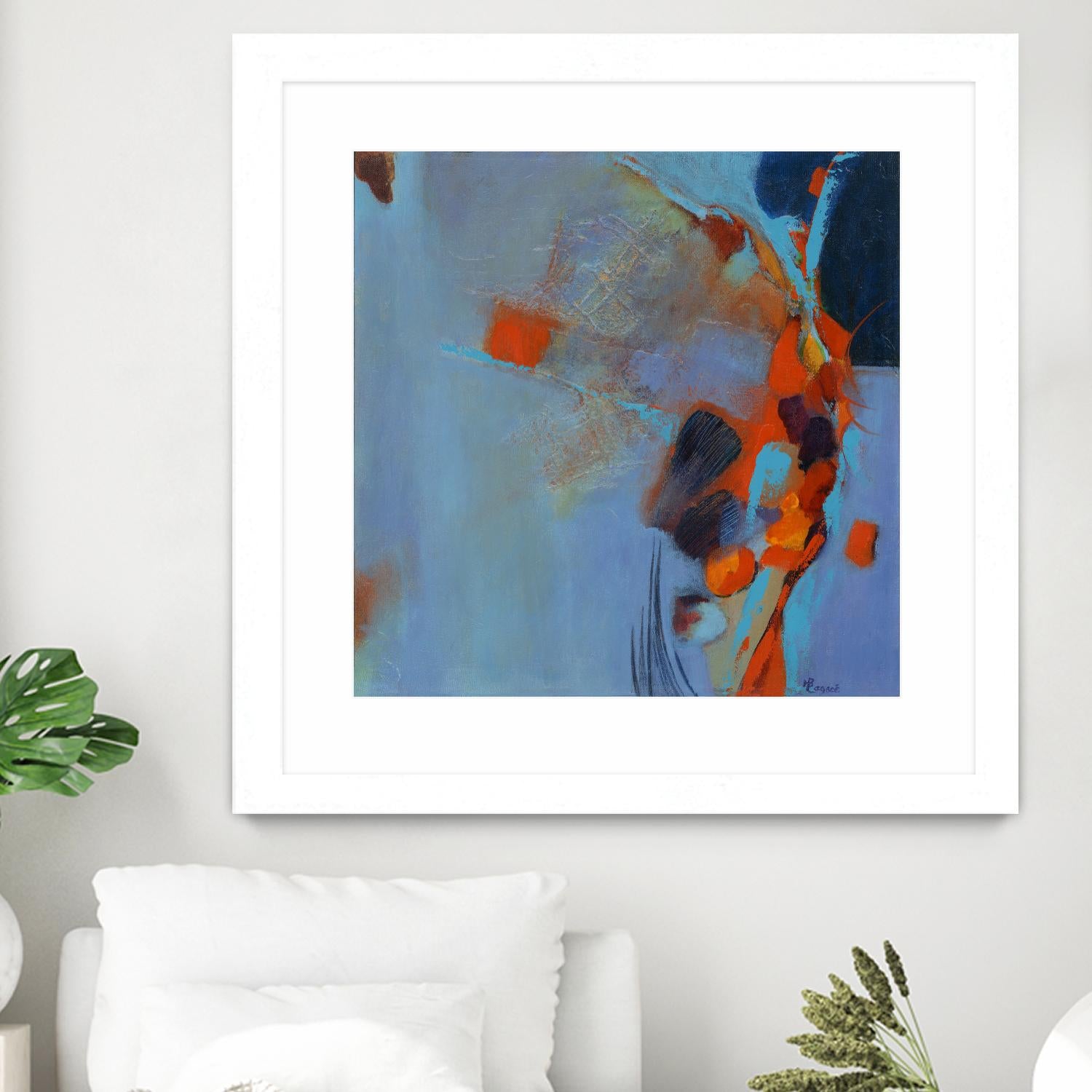 Pas De Mot by Huguette Lagacé on GIANT ART - orange abstract