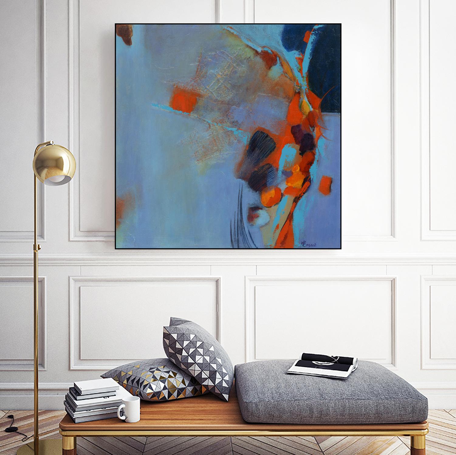 Pas De Mot by Huguette Lagacé on GIANT ART - orange abstract