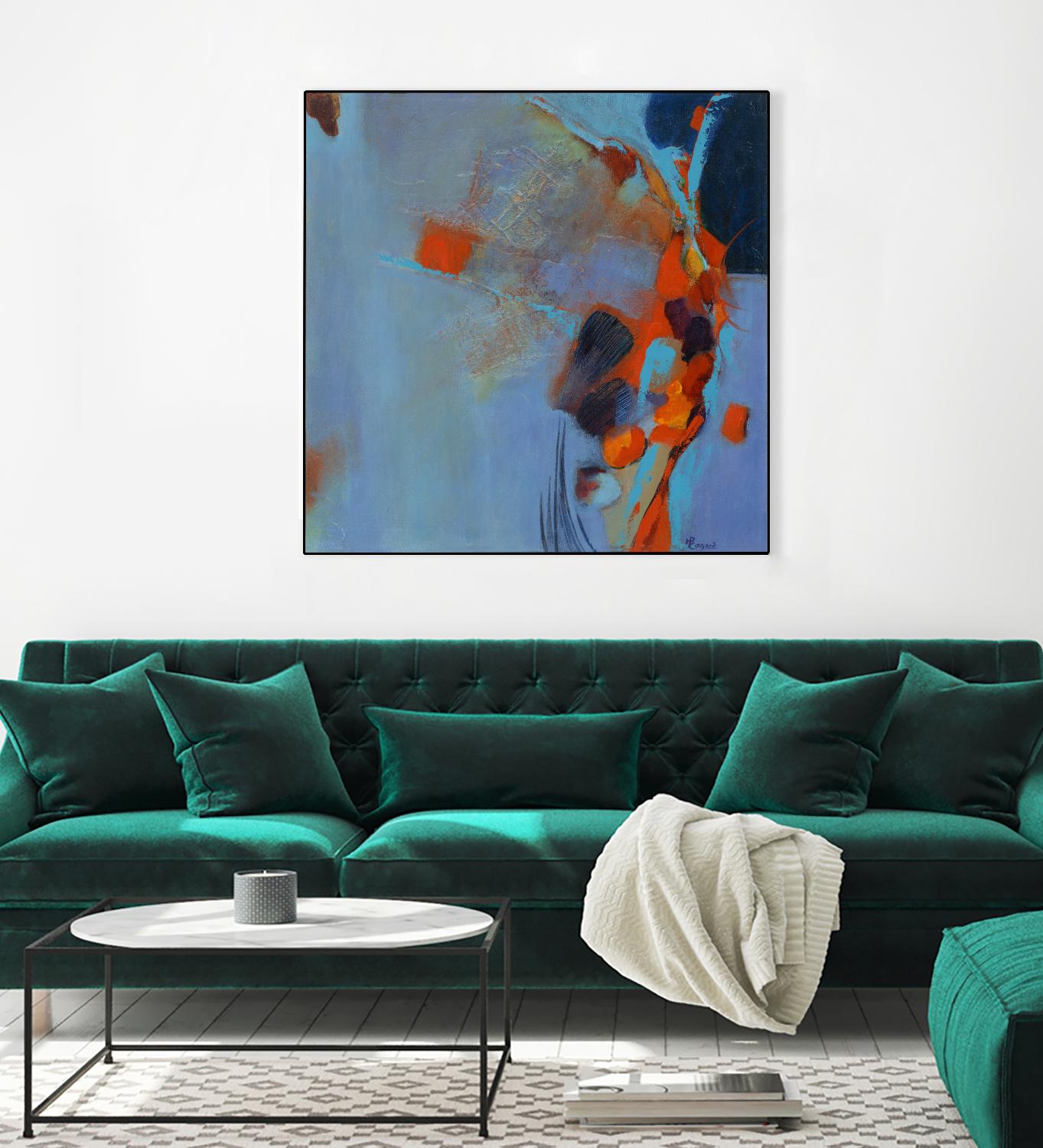 Pas De Mot by Huguette Lagacé on GIANT ART - orange abstract