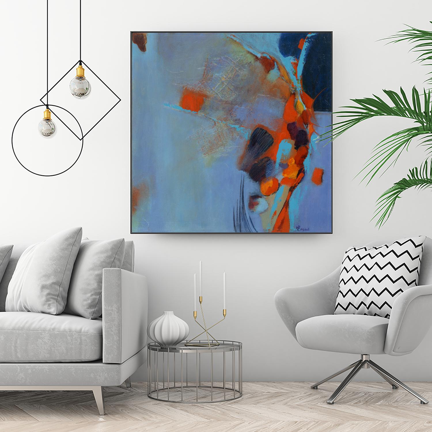 Pas De Mot by Huguette Lagacé on GIANT ART - orange abstract