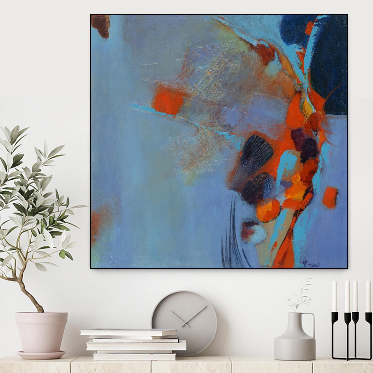 Pas De Mot by Huguette Lagacé on GIANT ART - orange abstract