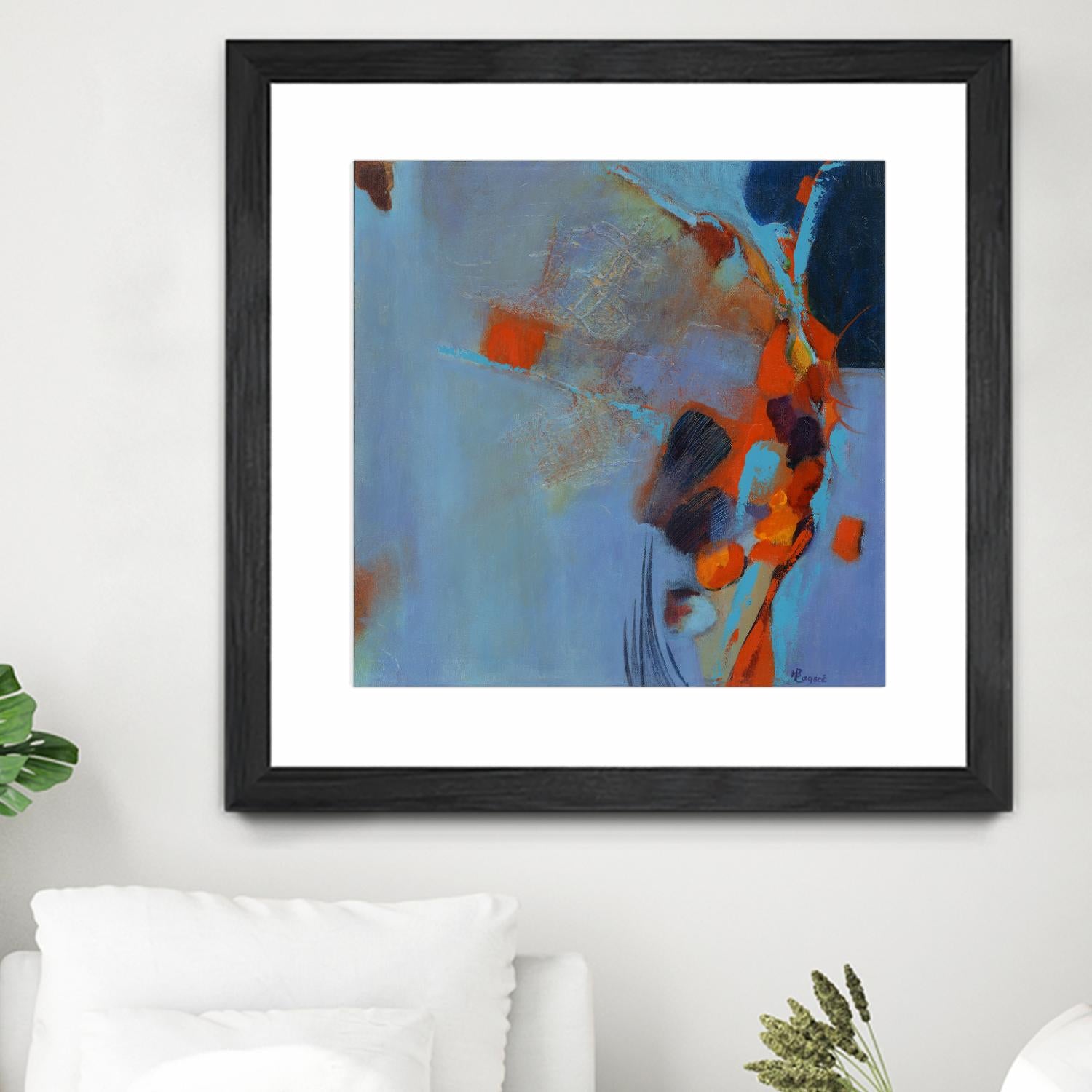 Pas De Mot by Huguette Lagacé on GIANT ART - orange abstract
