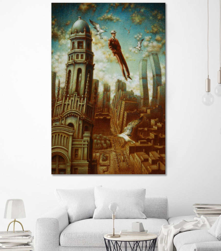 Verticale relative by Alain Cardinal on GIANT ART - gold whimsical mouettes