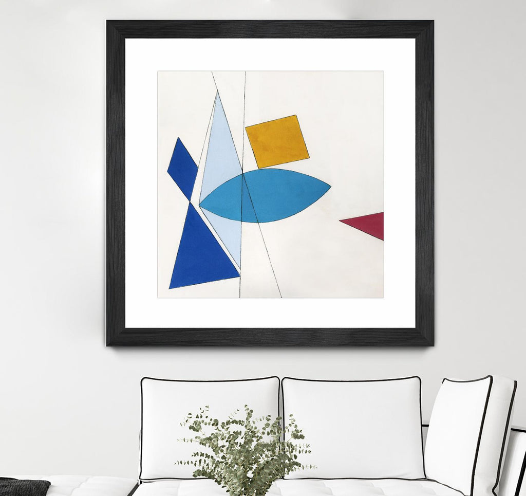 Happy by Diane Lambin on GIANT ART - white shapes triangles