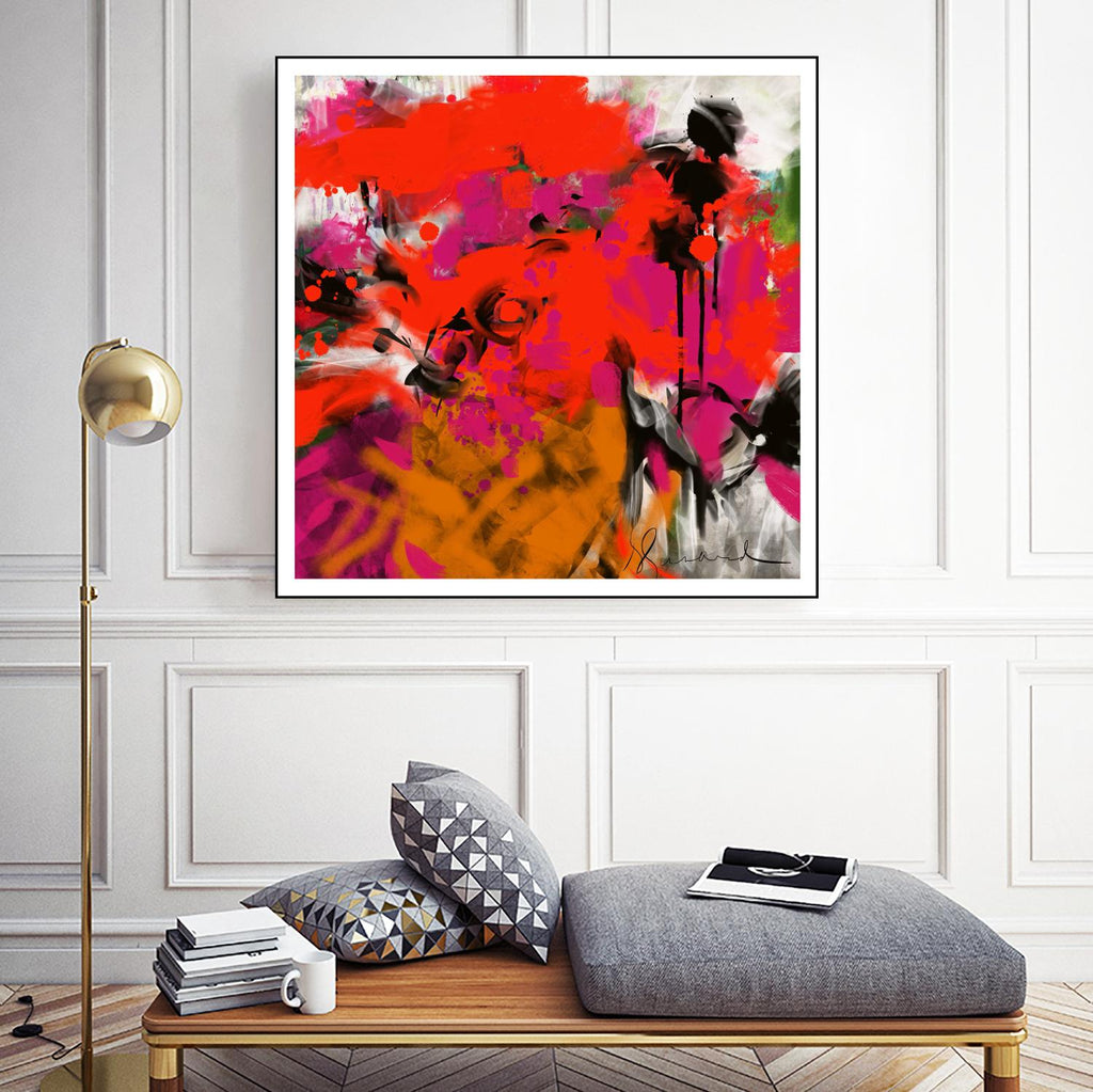Joy by Doris Savard on GIANT ART - red digital fleurs contemporaines