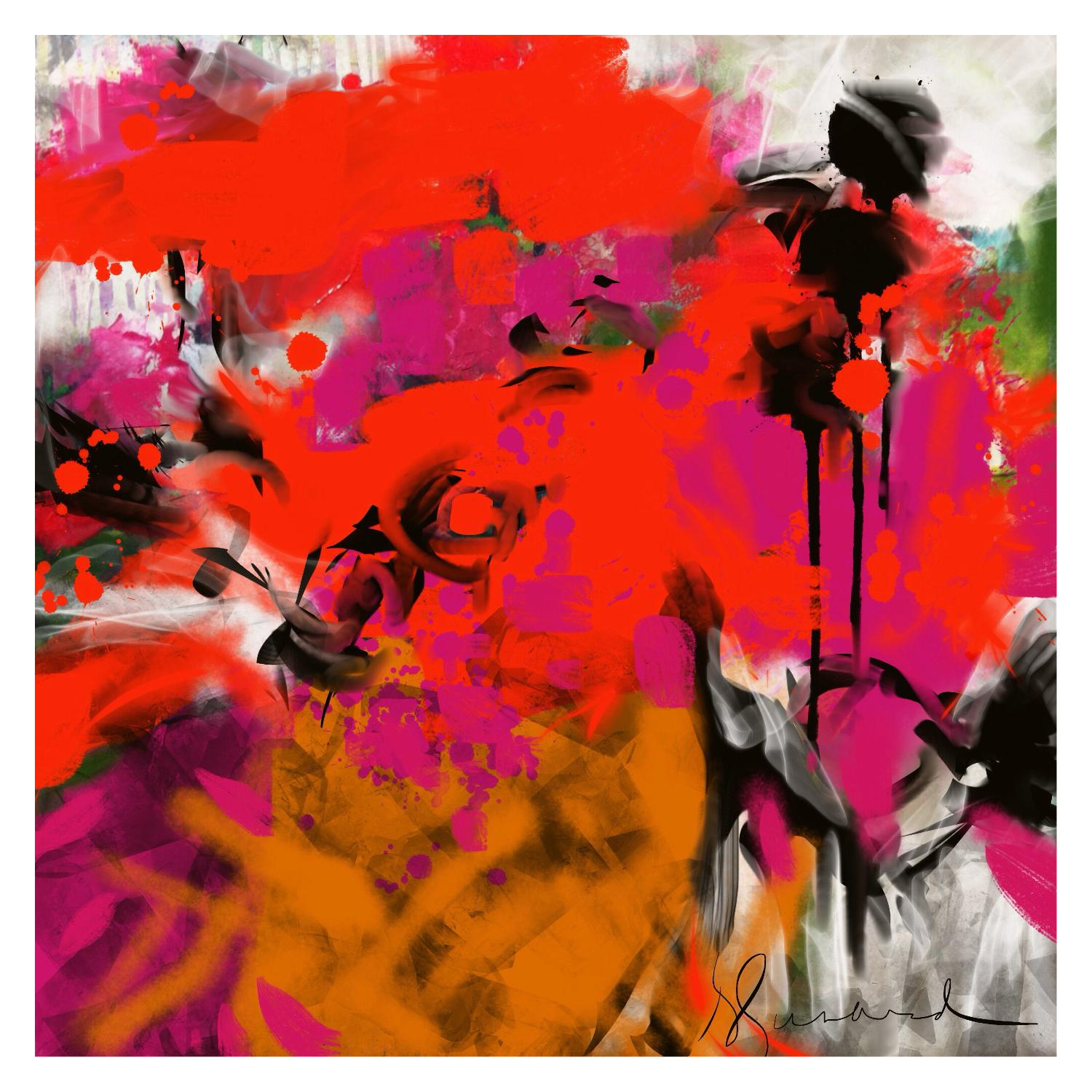 Joy par Doris Savard sur GIANT ART - red digital fleurs contemporaines