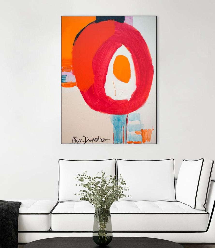 Lets Go For A Swim by Claire Desjardins on GIANT ART - red abstract