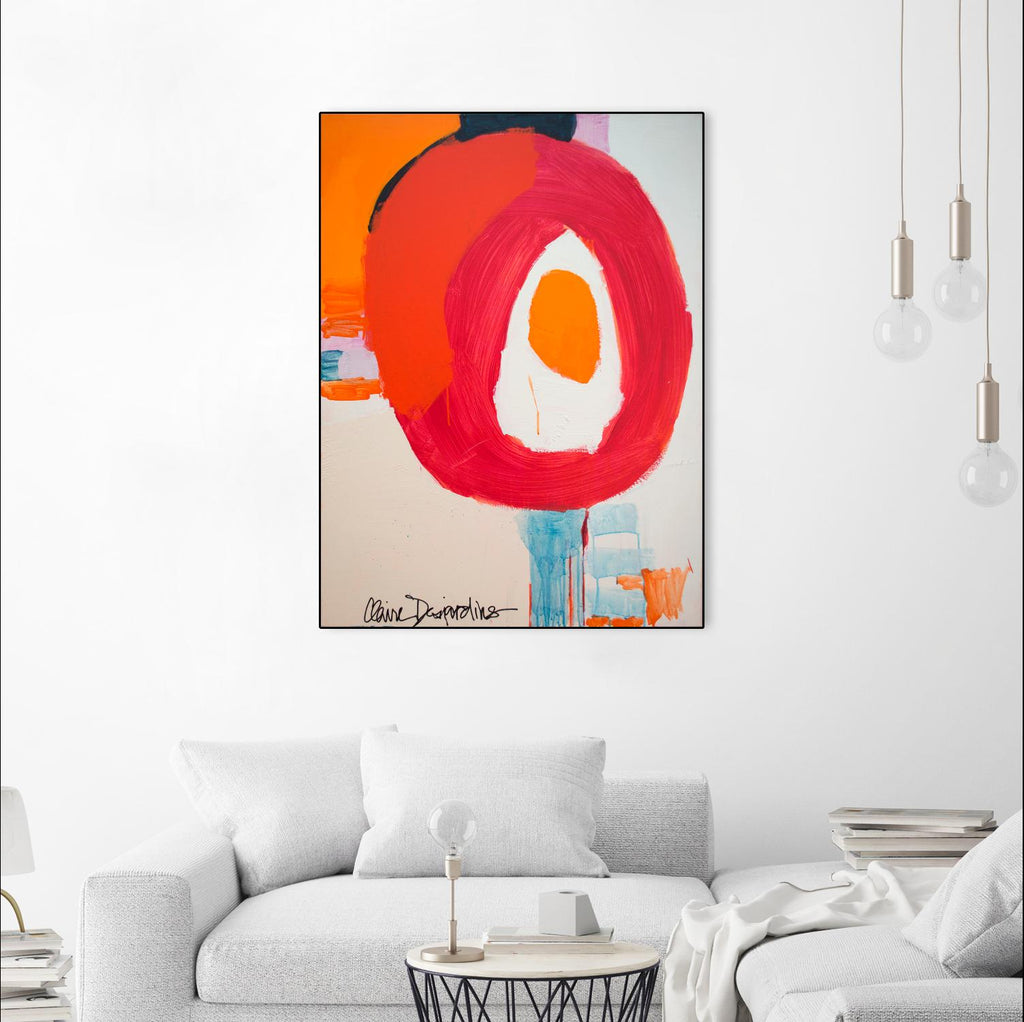 Lets Go For A Swim by Claire Desjardins on GIANT ART - red abstract