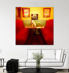 1945's diner IX by Jean-François Dupuis on GIANT ART - red vintage bench