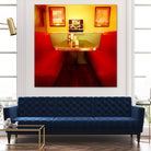 1945's diner IX by Jean-François Dupuis on GIANT ART - red vintage bench