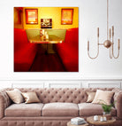 1945's diner IX by Jean-François Dupuis on GIANT ART - red vintage bench