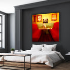 1945's diner IX by Jean-François Dupuis on GIANT ART - red vintage bench