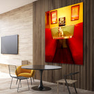 1945's diner IX by Jean-François Dupuis on GIANT ART - red vintage bench