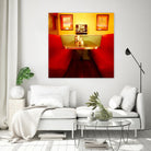 1945's diner IX by Jean-François Dupuis on GIANT ART - red vintage bench