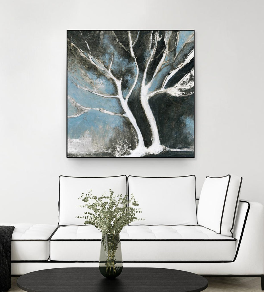 Glacial blue II by Kathleen Cloutier on GIANT ART - blue abstract arbres