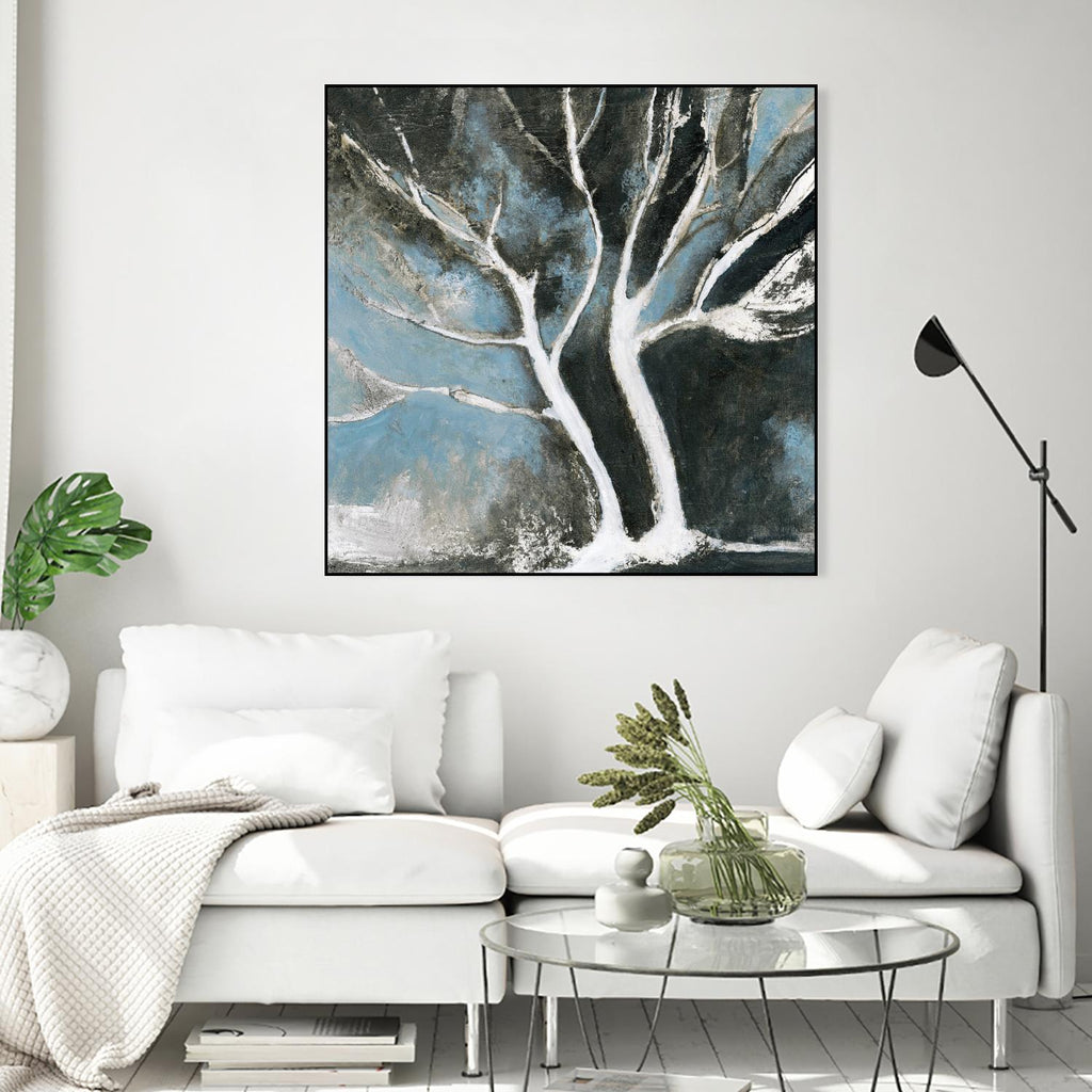 Glacial blue II by Kathleen Cloutier on GIANT ART - blue abstract arbres