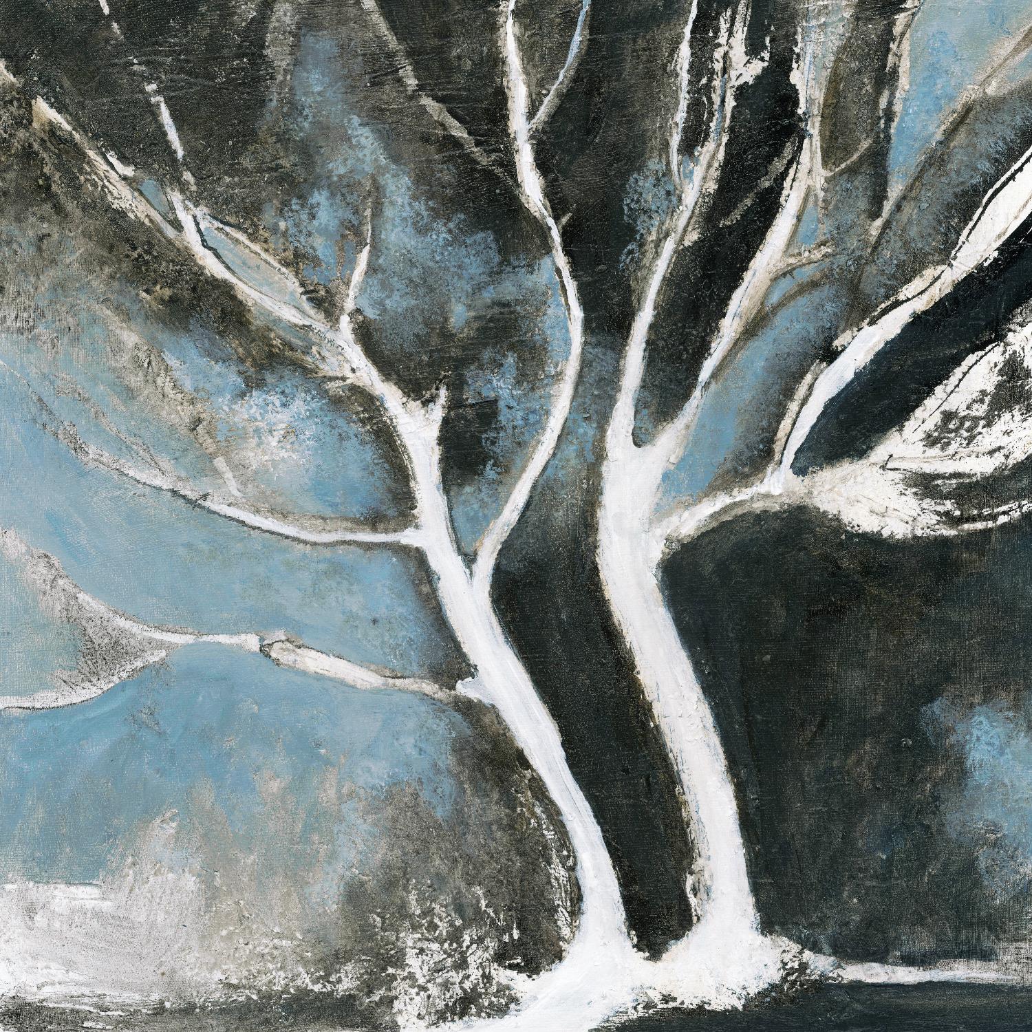 Glacial blue II de Kathleen Cloutier sur GIANT ART - arbres bleus abstraits