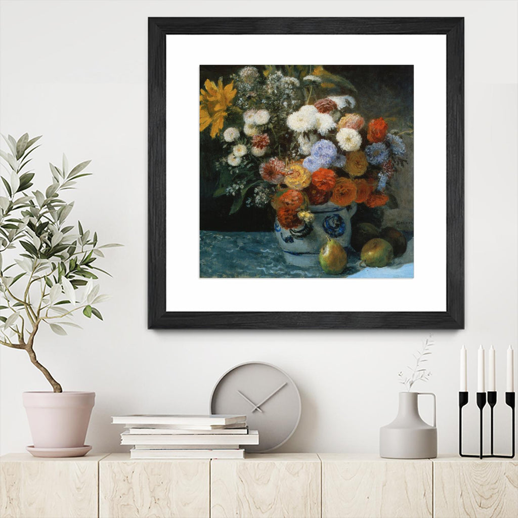 Fleurs dans un pot en faïance by Auguste Renoir on GIANT ART - red flowers