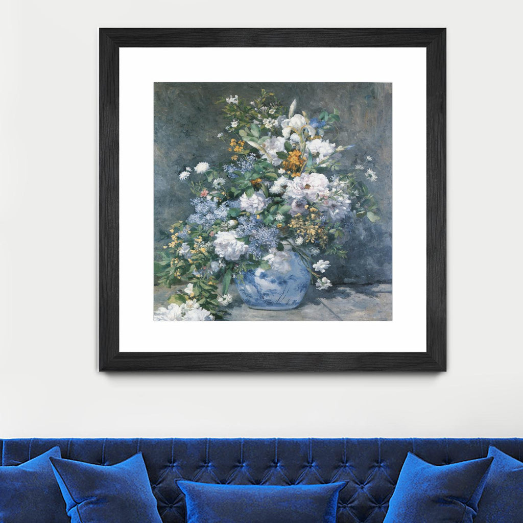 Bouquet Printanier by Auguste Renoir on GIANT ART - blue flowers floral
