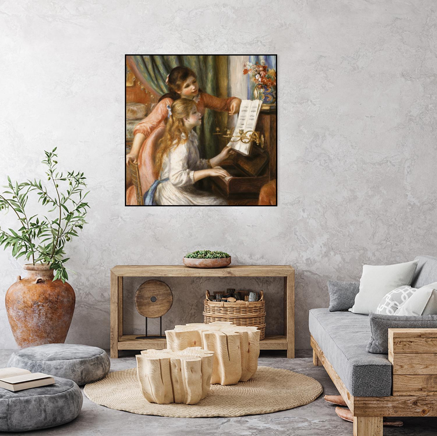 Jeunes filles au piano by Auguste Renoir on GIANT ART - beige figurative young women