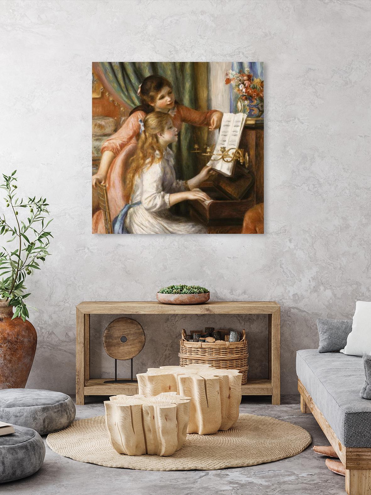 Jeunes filles au piano by Pierre-Auguste Renoir on GIANT ART - beige figurative young women