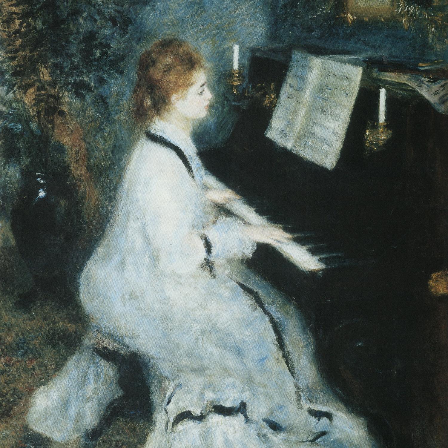 Femme au piano d'Auguste Renoir sur GIANT ART - piano blanc figuratif