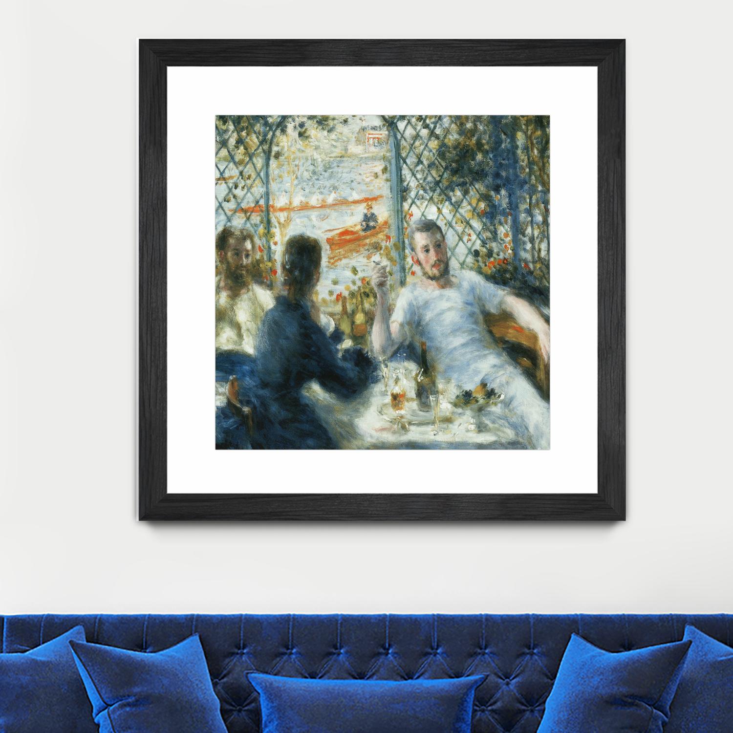 Le déjeuner au bord de la rivière by Auguste Renoir on GIANT ART - blue figurative homme et femme