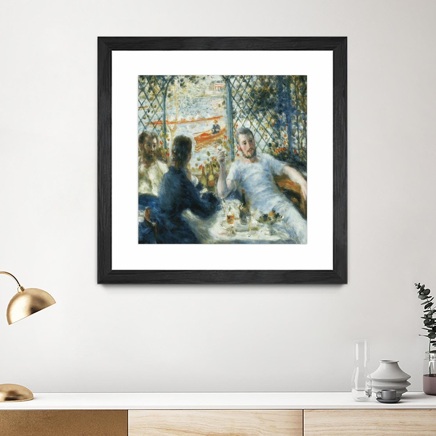 Le déjeuner au bord de la rivière by Auguste Renoir on GIANT ART - blue figurative homme et femme