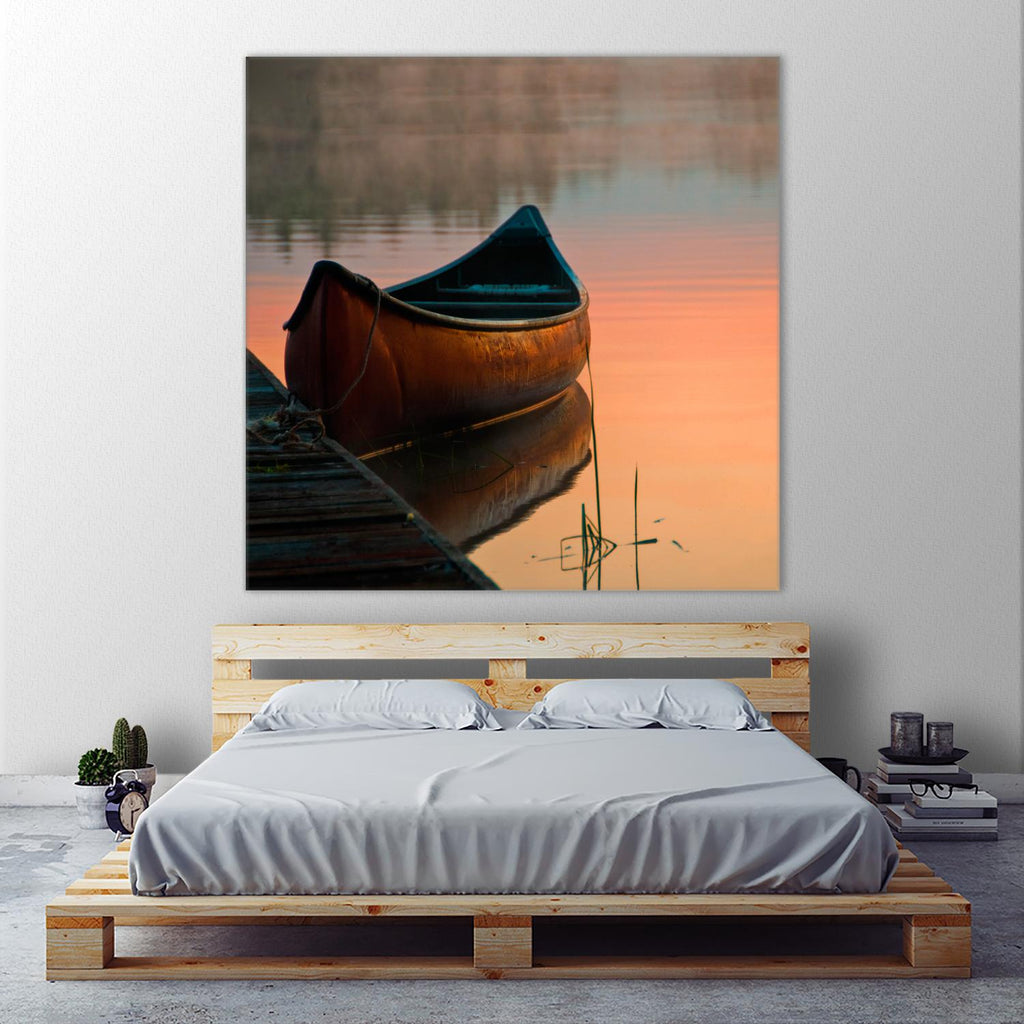Canoe by Rick Schmidt on GIANT ART - brown sea scene