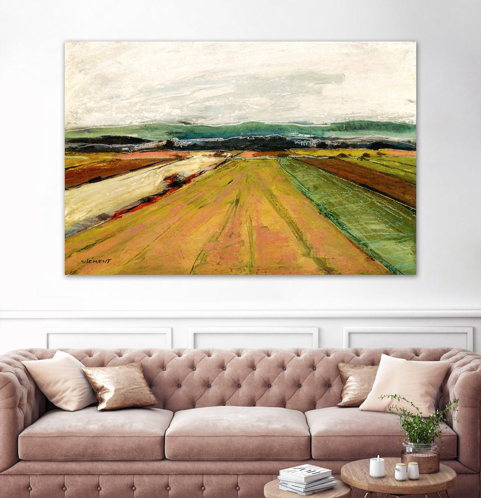 Colored Fields II by Jacques Clement on GIANT ART - yellow landscape