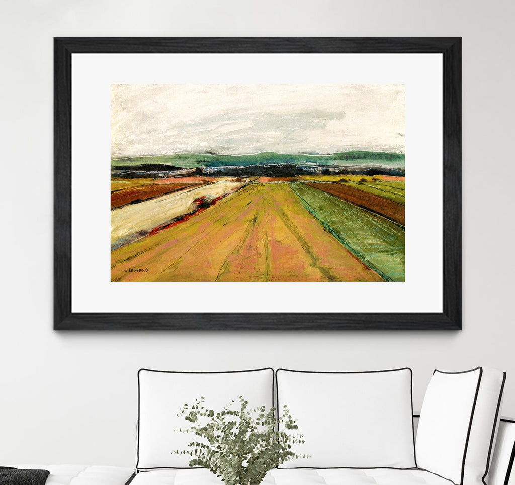 Colored Fields II by Jacques Clement on GIANT ART - yellow landscape