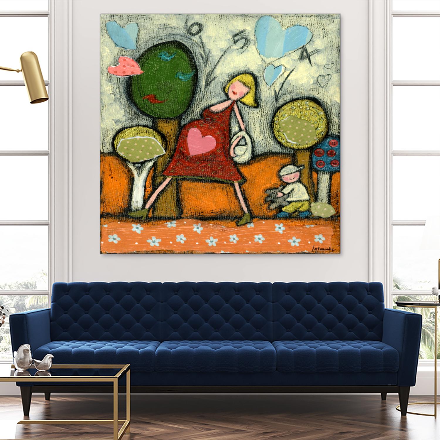 Maternité 4-5-6 by Marie-Josée Latouche on GIANT ART - green children