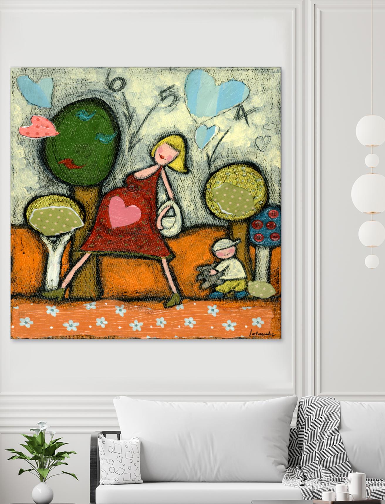 Maternité 4-5-6 by Marie-Josée Latouche on GIANT ART - green children