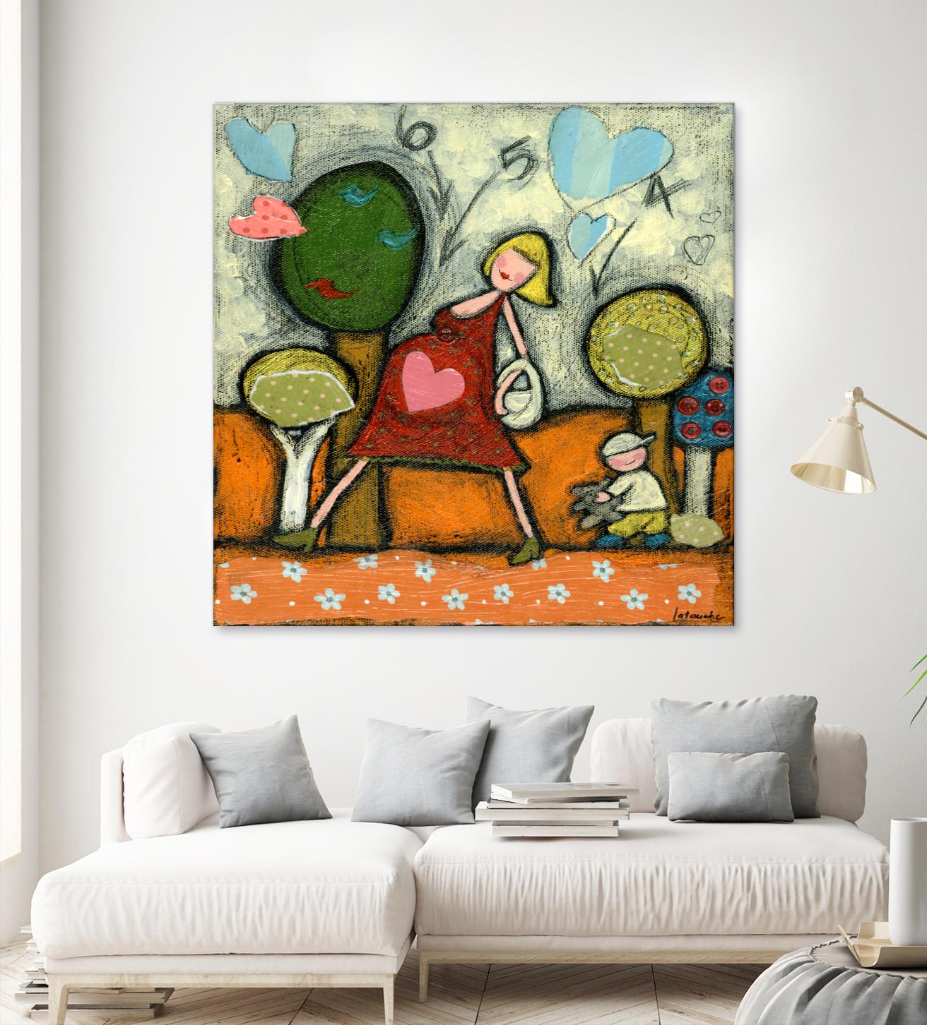 Maternité 4-5-6 by Marie-Josée Latouche on GIANT ART - green children